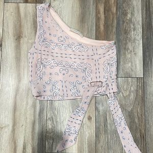 One shoulder light pink crop top size small. Ocean drive brand from Fort Myers.